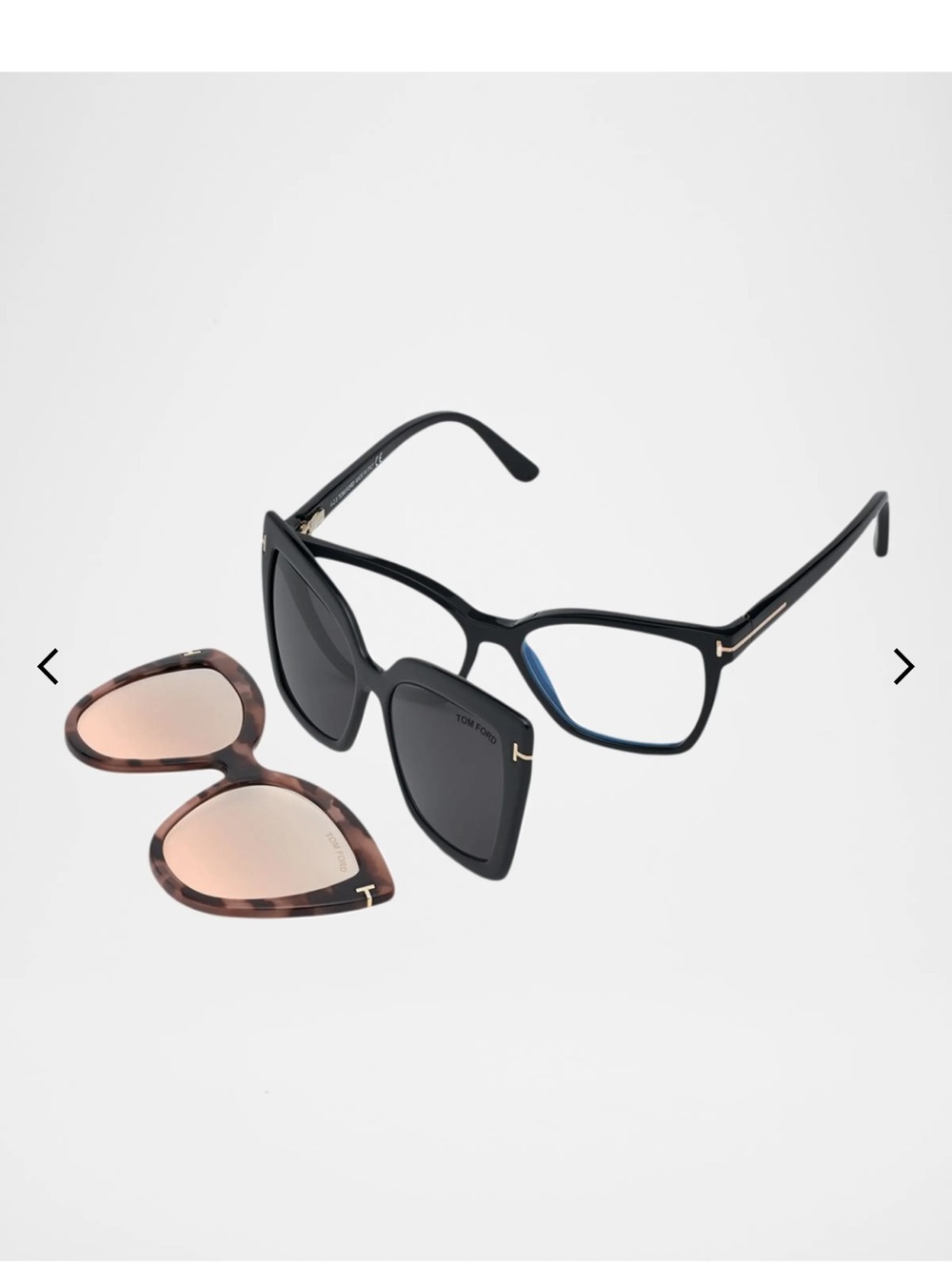 Square Blue-Block Optical Frames w/ Two Magnetic Sunglasses Clips